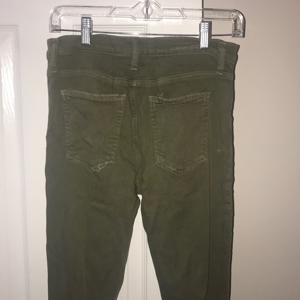 Olive Green Current Elliott Stretchy Jeans! Gem